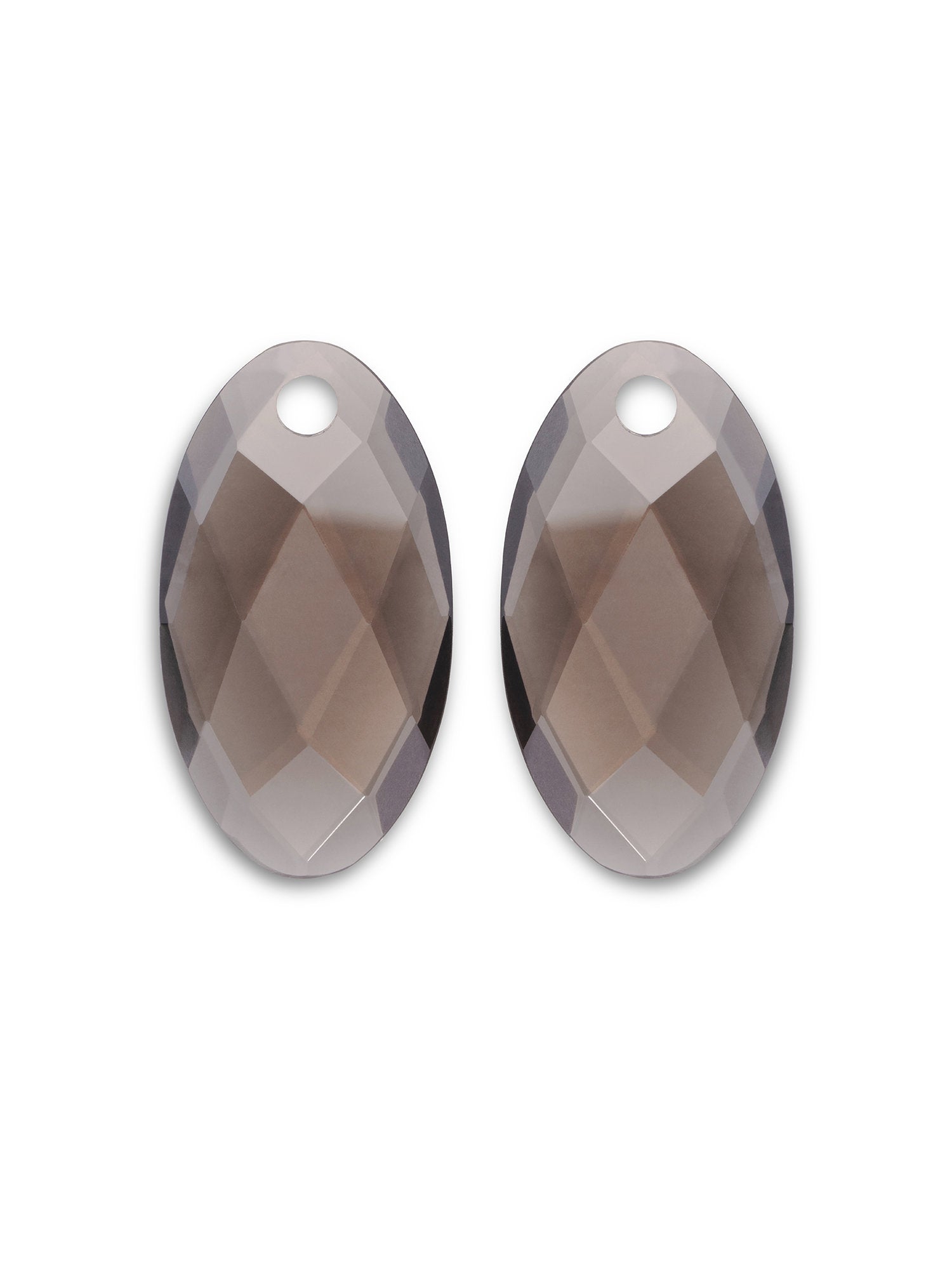 Oorbel Edelstenen Large Leaf Smoky Quartz