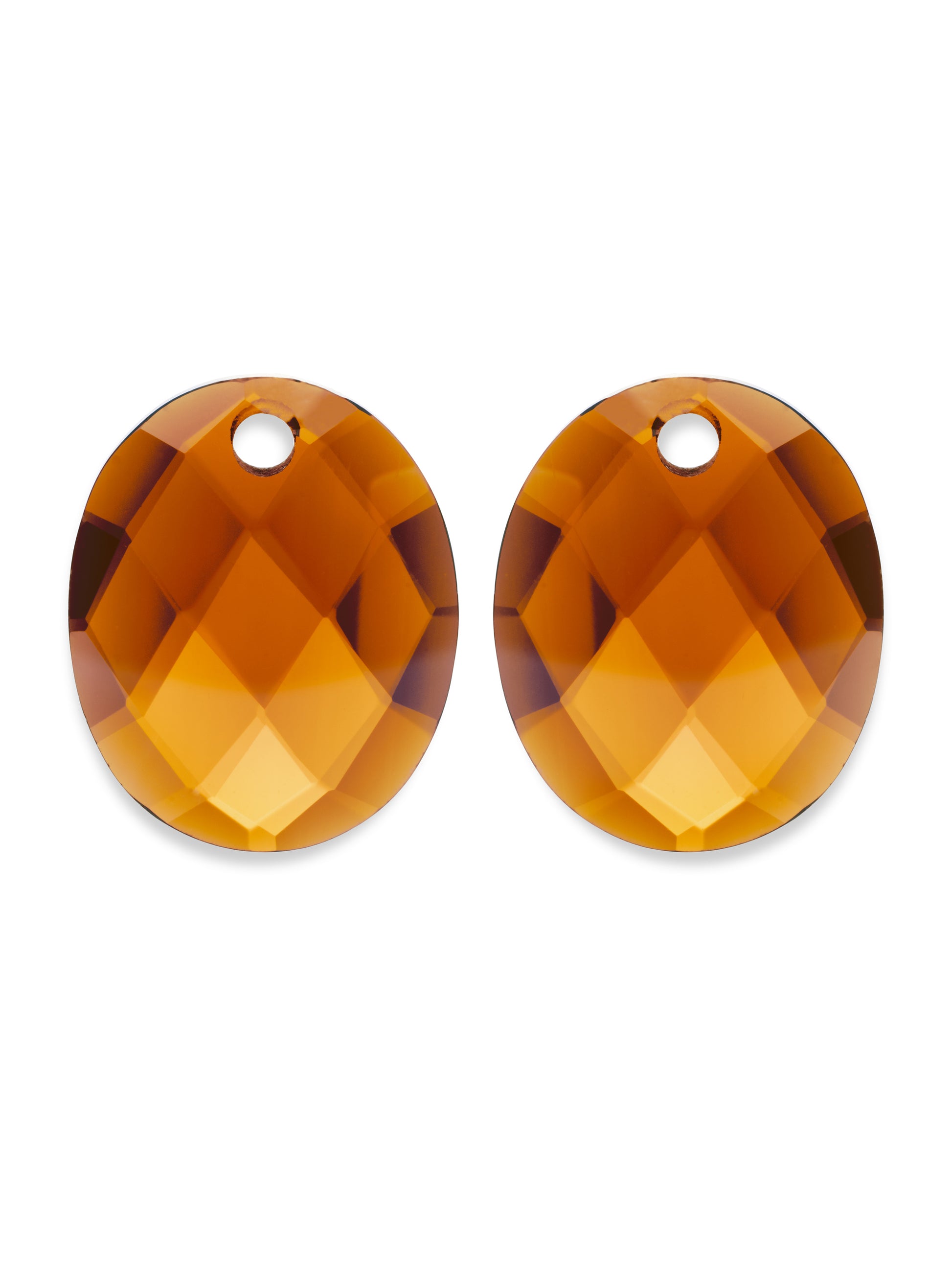 Oorbel Edelstenen Large Oval Citrine Quartz