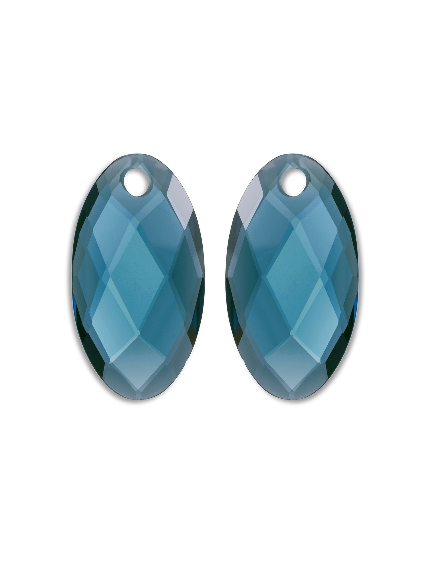 Oorbel Edelstenen Large Leaf Ocean Topaz Quartz