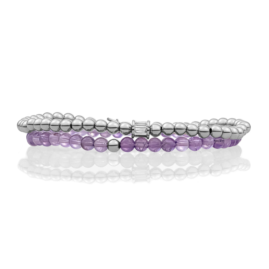 echt zilveren armbanden voor dames met amethyst edelsteen