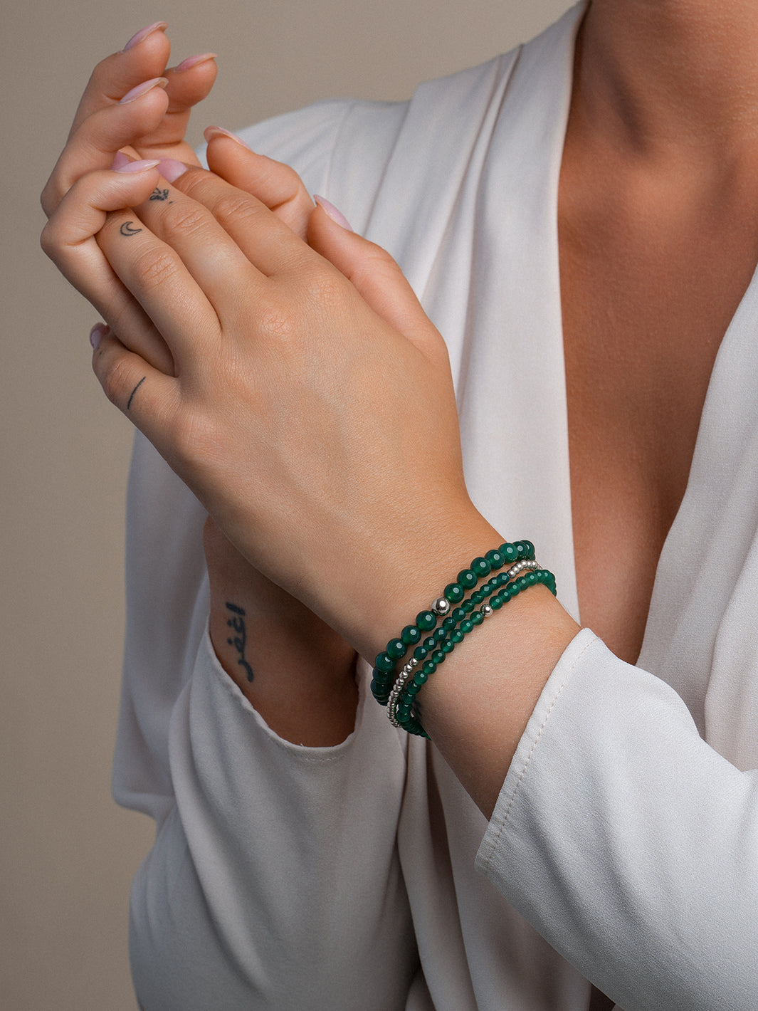 Groene Onyx Saturn Armband Small