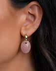 Pink Rhodonite Medium Oval Oorbel Edelstenen