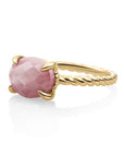 Twist Ring 9 karaat sieraden Pink Rhodonite Edelsteen