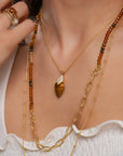 Link Ketting Citrine Quartz & Tiger Eye | Goudkleurig