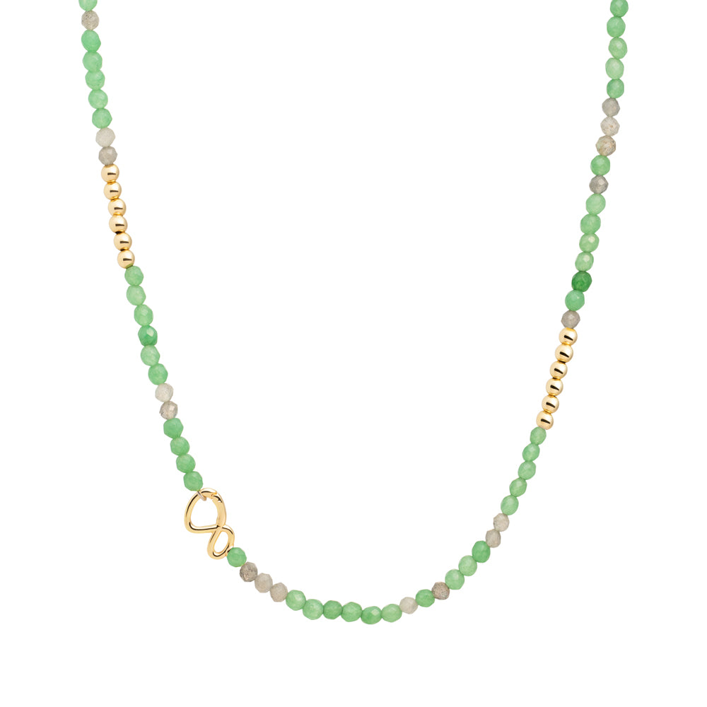 Link Ketting Green Aventurine & Labradorite Goudkleurig