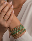 Mooie gouden armbanden voor vrouwen met echte edelsteen in groene aventurijn