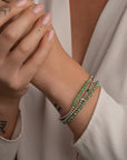Interstellar armband voor dames in zilver met groene edelsteen