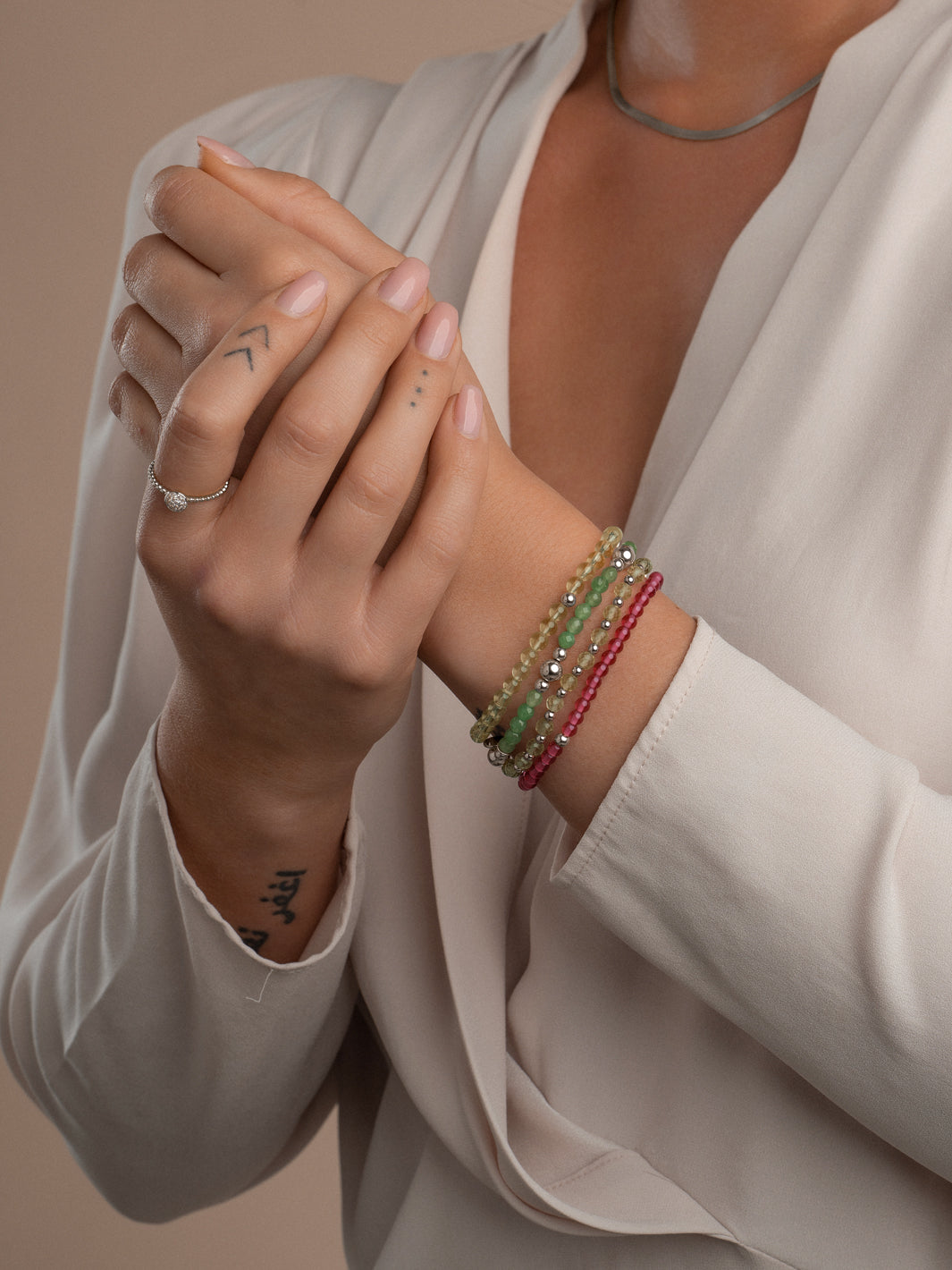 kralenarmband in zilver voor vrouwen met groene aventurijn edelstenen