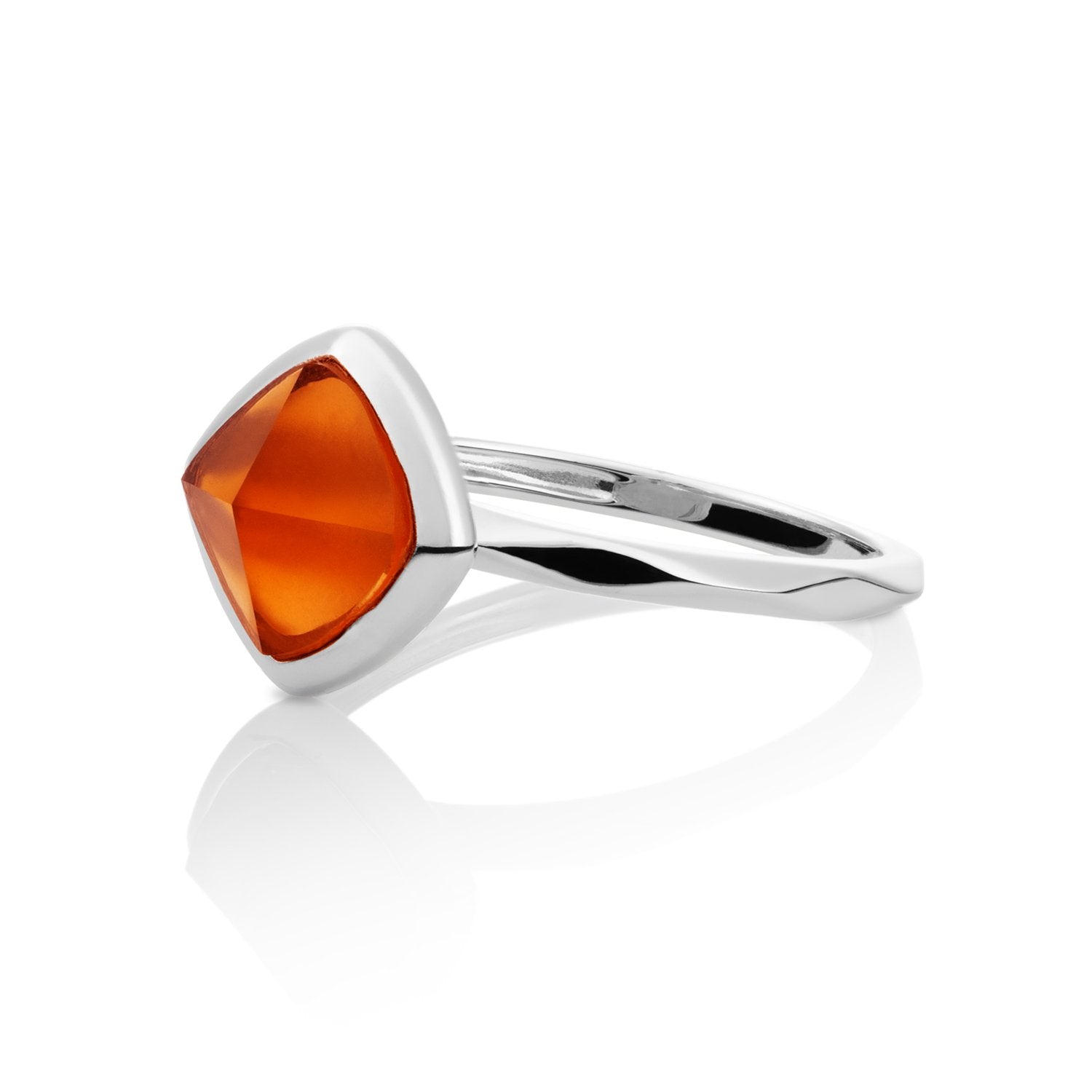 Edge Ring Citrine Quartz van echt 925 sterling Zilver