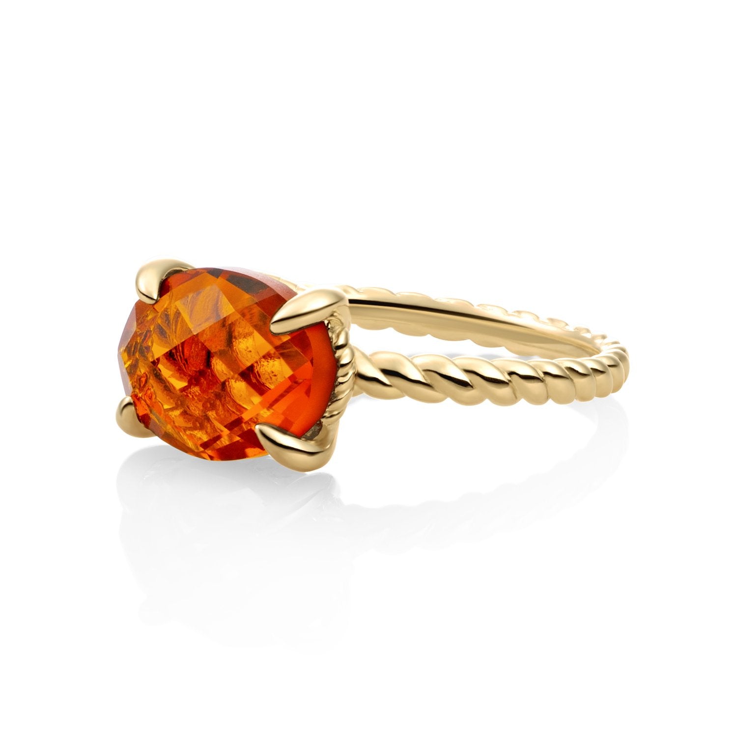 Twist Ring Citrine Quartz - 9 karaat