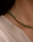 Link Ketting Green Aventurine & Labradorite Goudkleurig