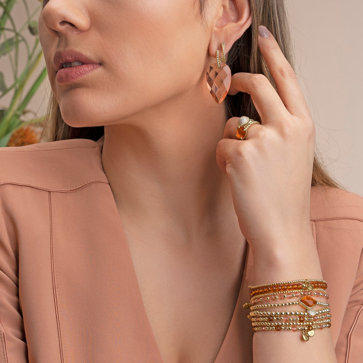 Twist Ring Citrine Quartz - 9 karaat
