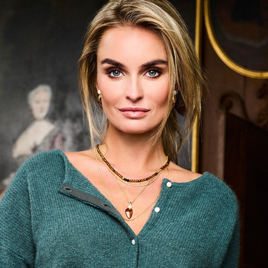 Link Ketting Citrine Quartz & Tiger Eye | Goudkleurig