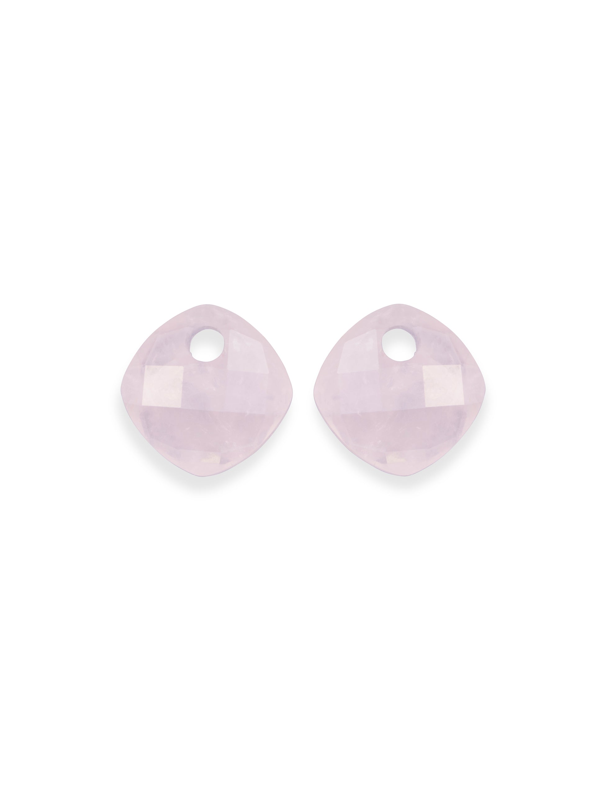 Oorbel Edelstenen Cushion Cut Rose Quartz - Oorbel Edelstenen Cushion Cut Rose Quartz