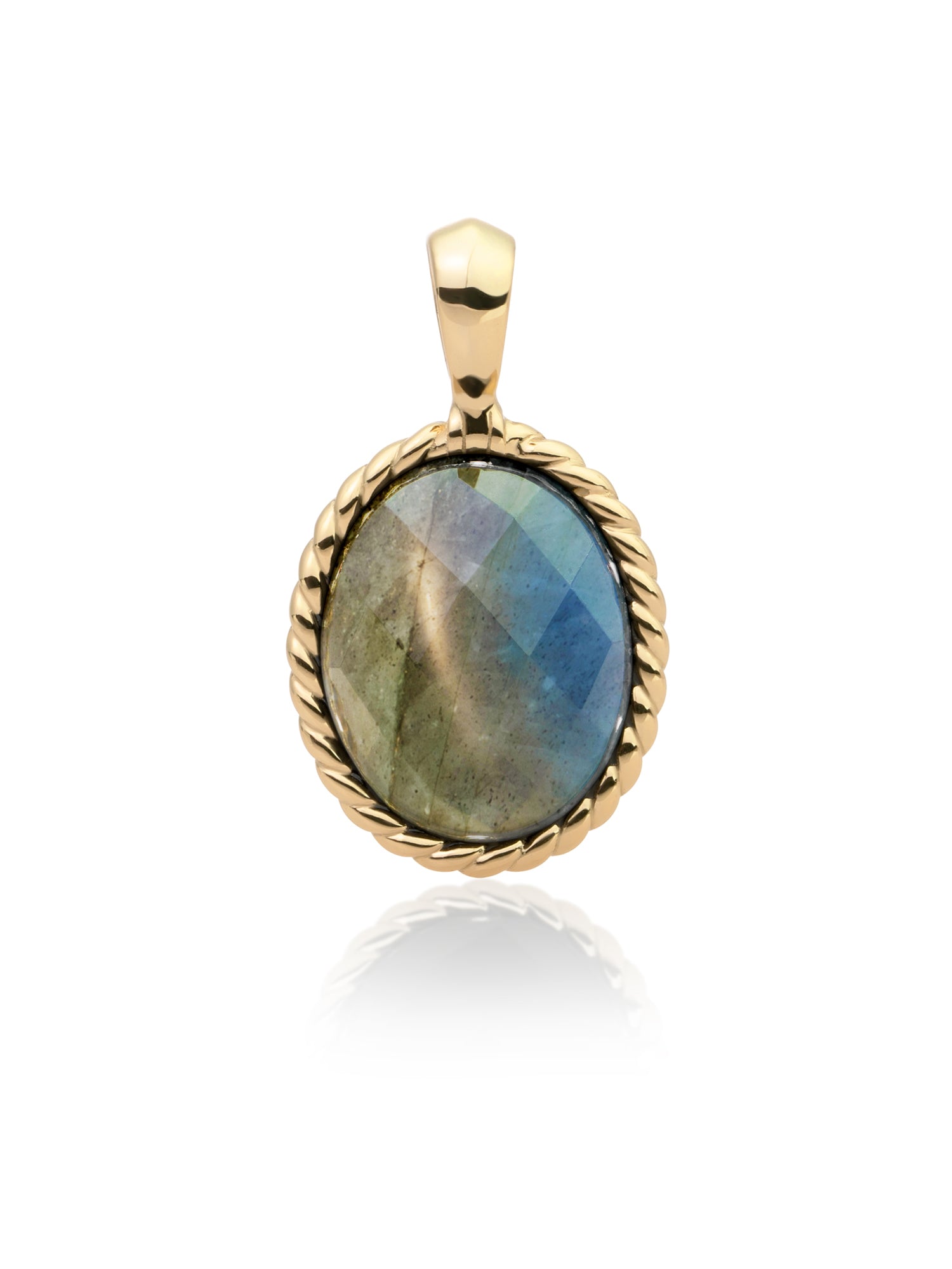 Twist Pendant Labradorite - Gold Plated