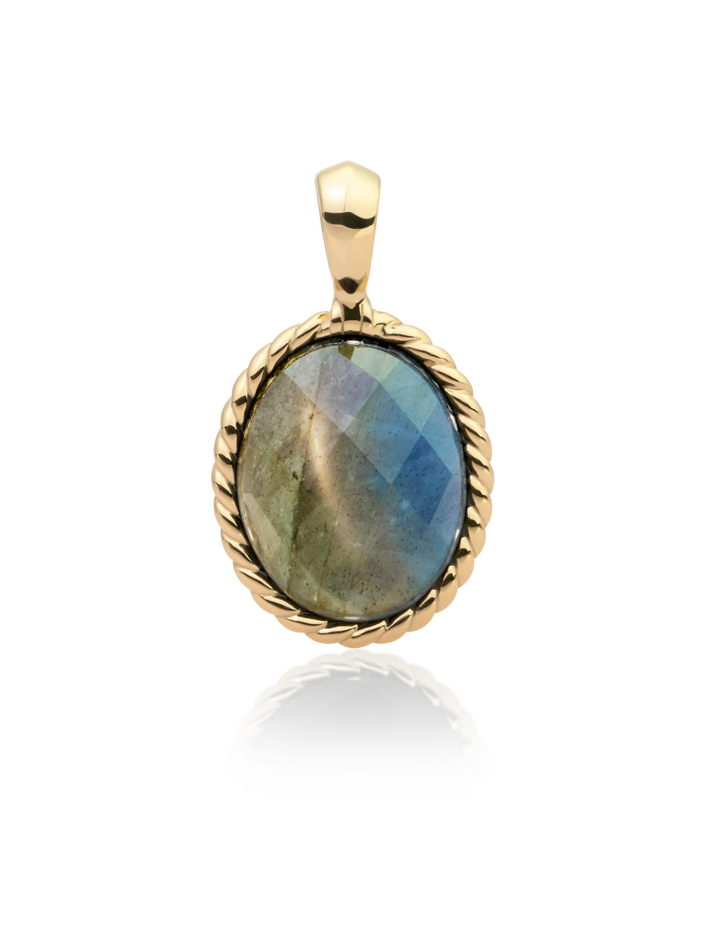Twist Pendant Labradorite - Gold Plated