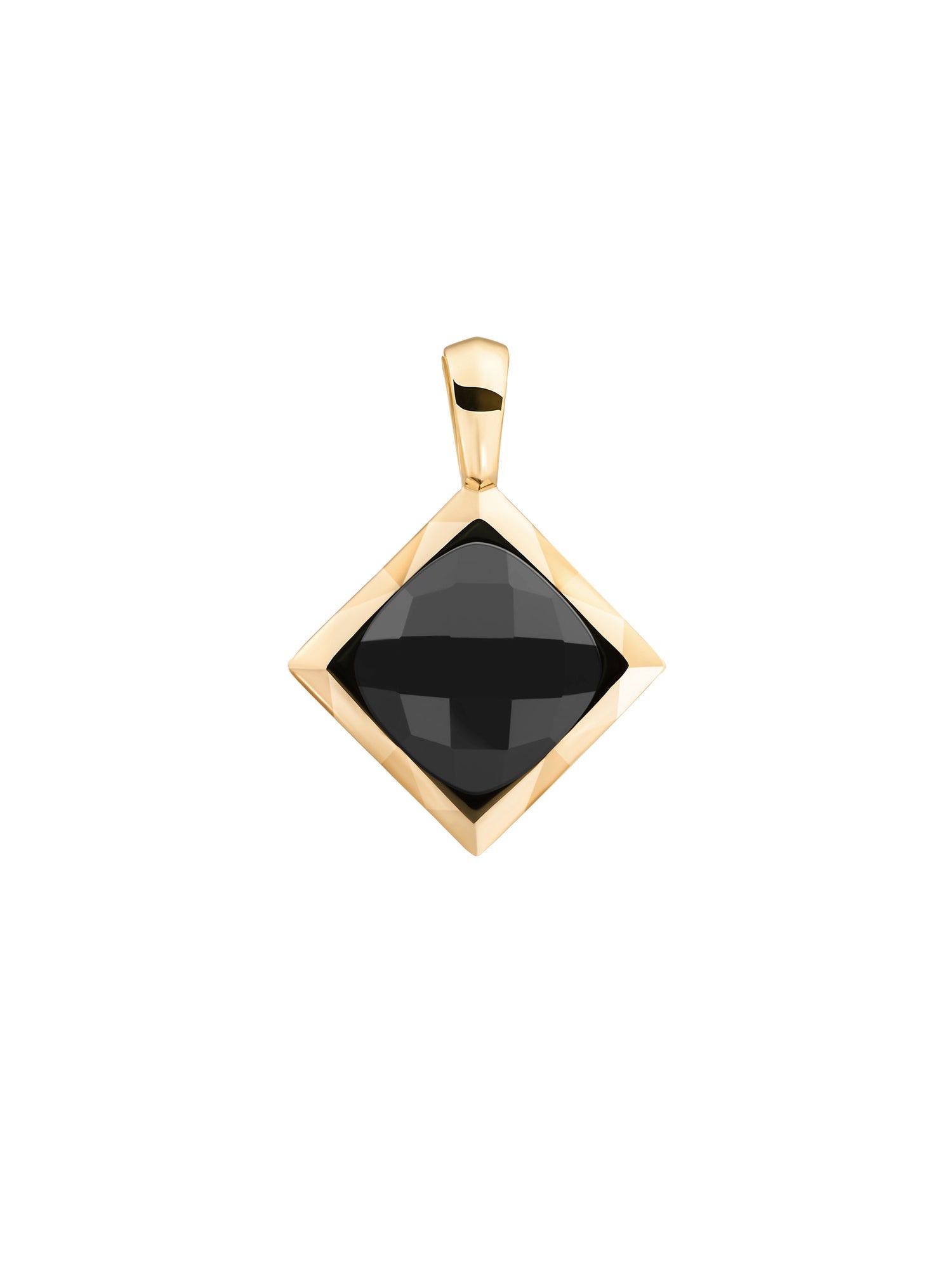 Cushion Cut Pendant Onyx - Gold Plated