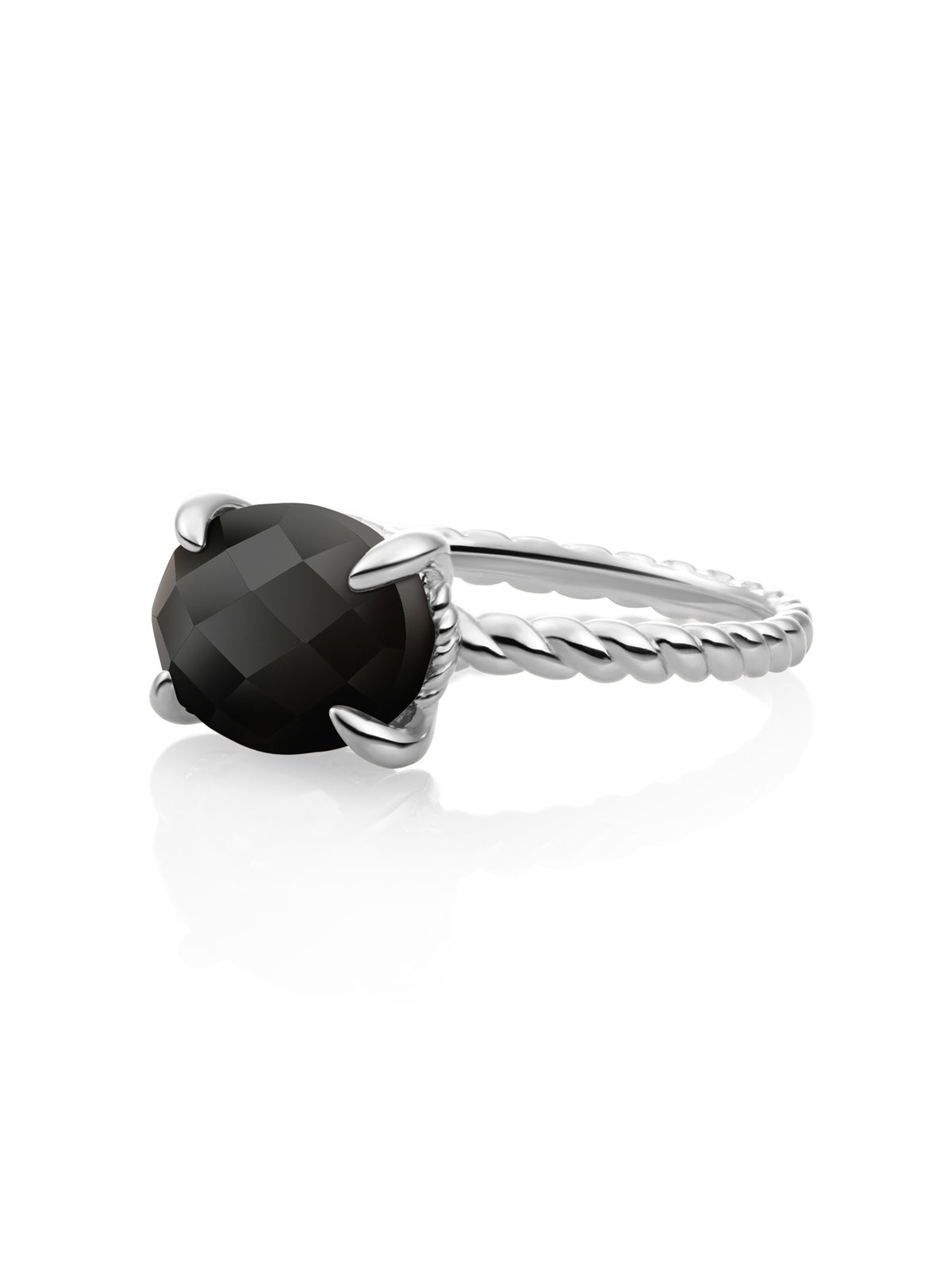 Twist Ring Onyx Zilver - 54
