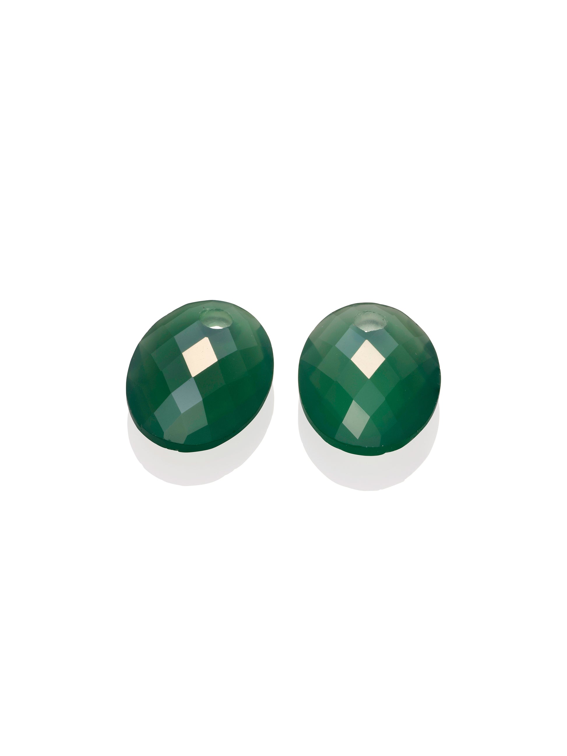 Oorbel Edelstenen Medium Oval Green Onyx - Oorbel Edelstenen Medium Oval Green Onyx