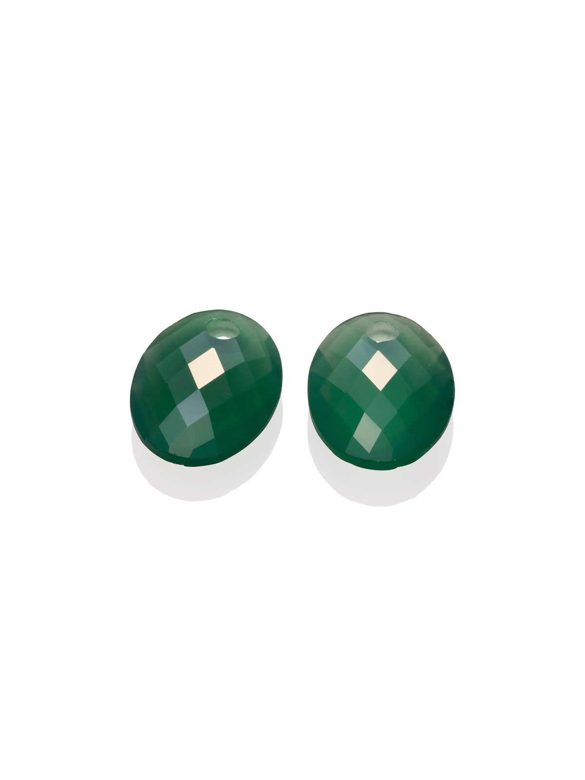 Oorbel Edelstenen Medium Oval Green Onyx - Oorbel Edelstenen Medium Oval Green Onyx