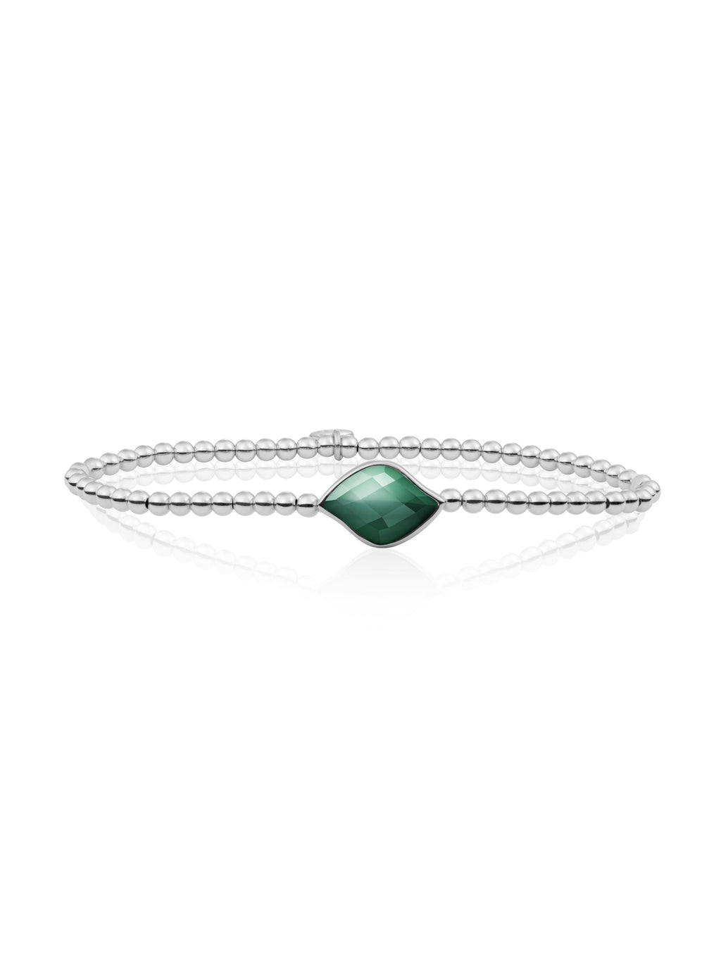 Blossom Armband Petrol Green Quartz - 0.00 / 0.00 / Rhodium Plated