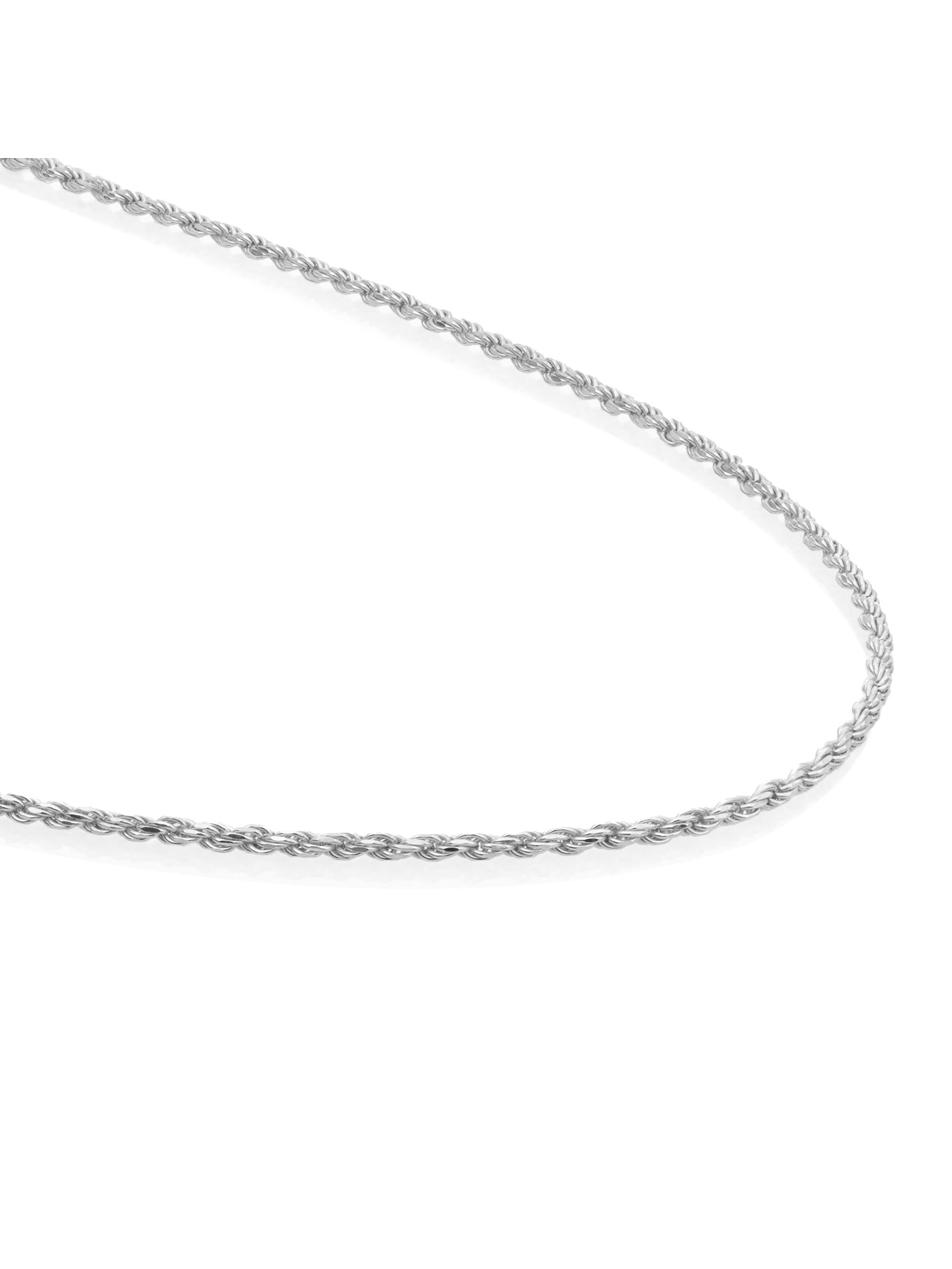 Rope Chain Ketting - Rhodium Plated / 50cm