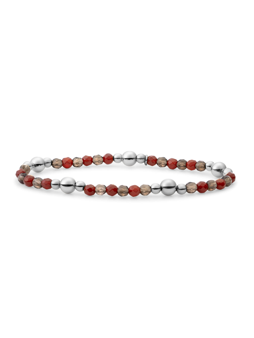 Bold Mix Armband Red Coral | Smoky Quartz - 0.00 / 0.00 / Gold Plated