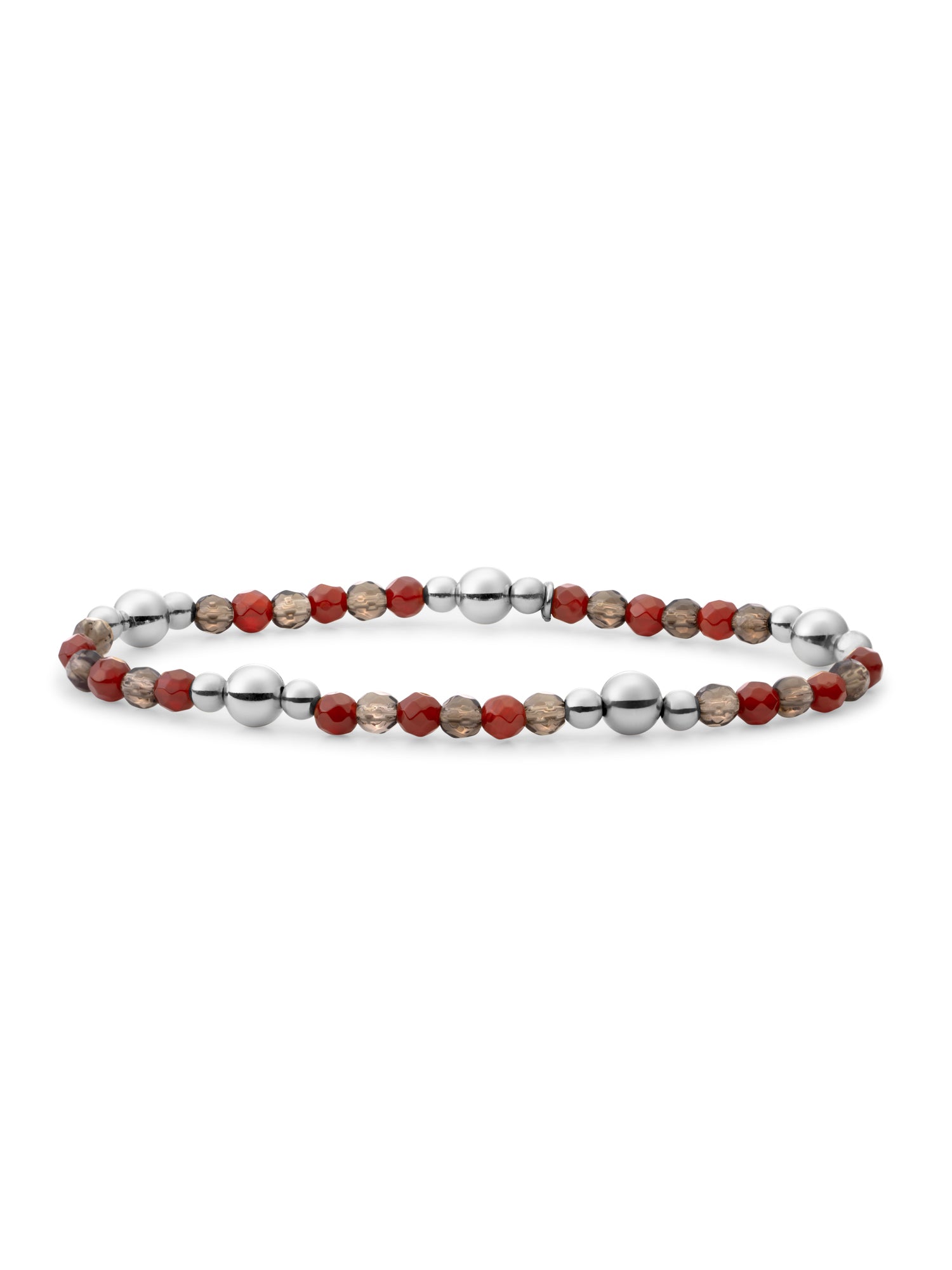 Bold Mix Armband Red Coral | Smoky Quartz - 0.00 / 0.00 / Gold Plated