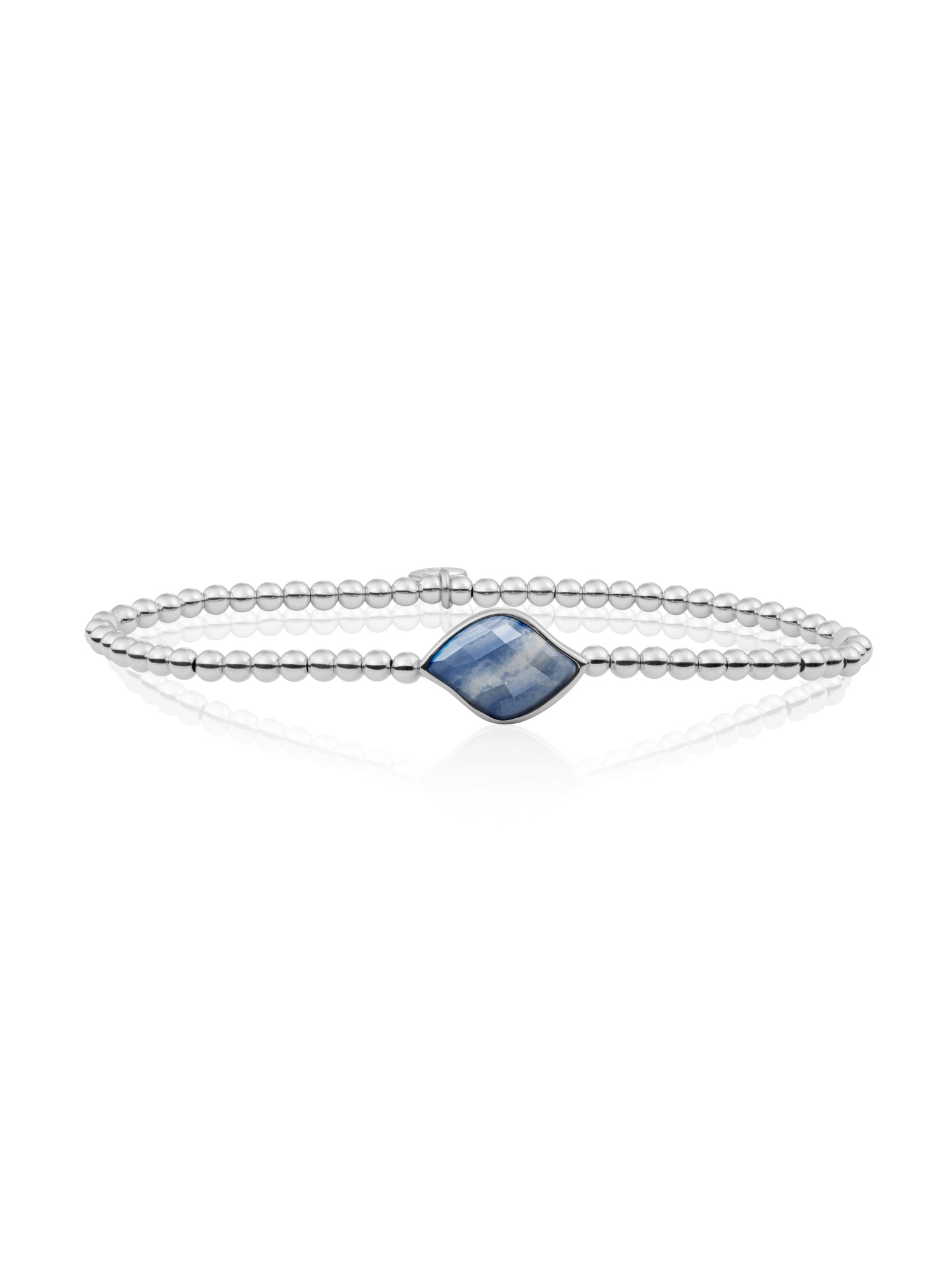Blossom Armband Blue Aventurine - Rhodium Plated
