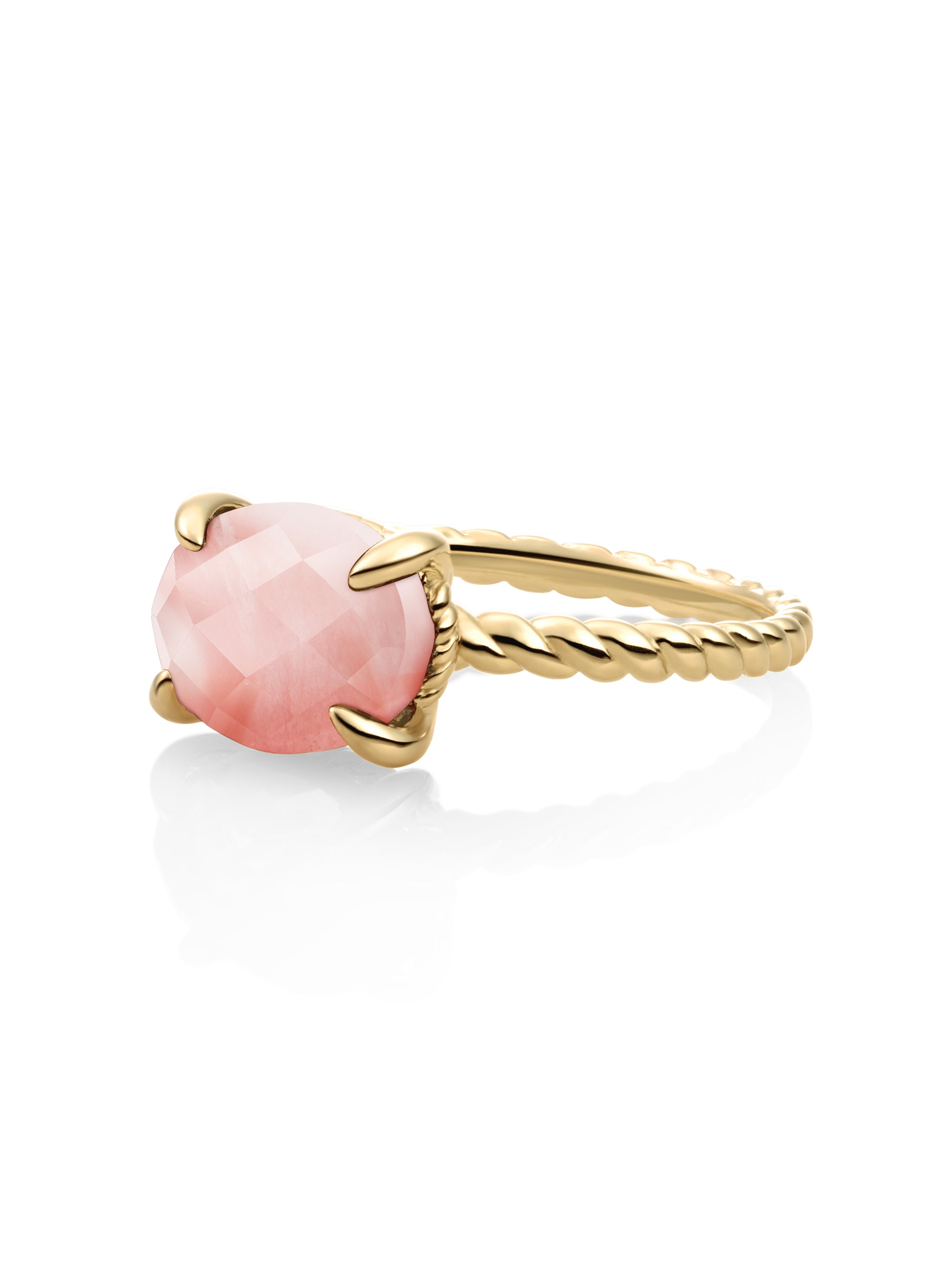 Twist Ring Cherry Quartz 9K Goud - 58