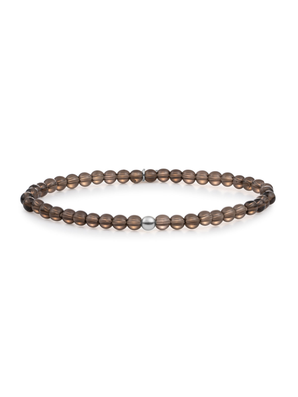 Saturn Armband Small Smoky Quartz - Rhodium Plated