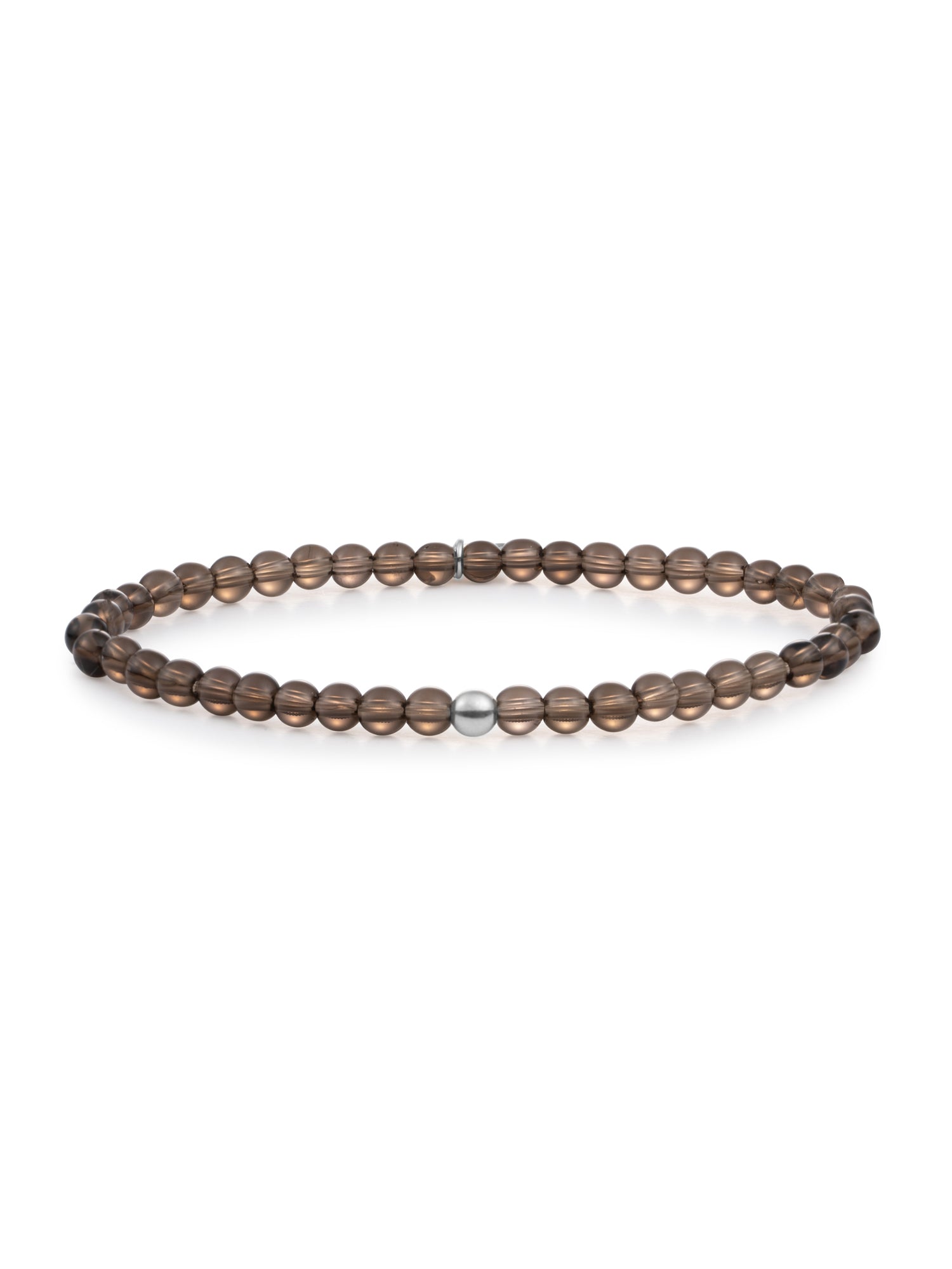 Saturn Armband Small Smoky Quartz - Rhodium Plated