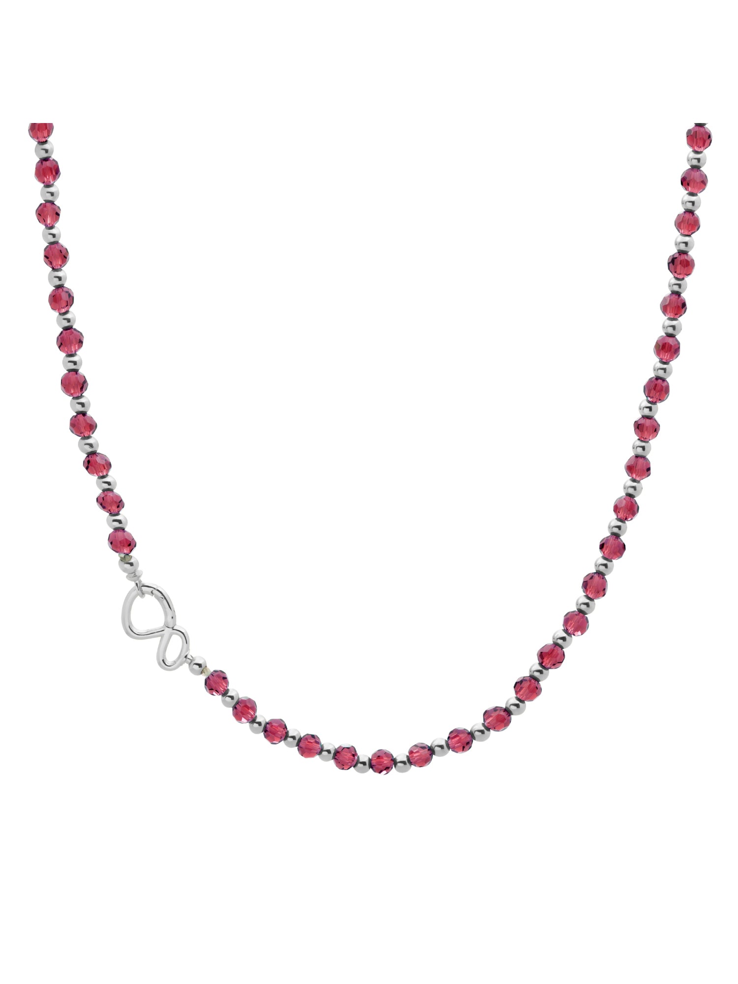 Link Ketting Fuchsia Quartz Zilver - 45cm