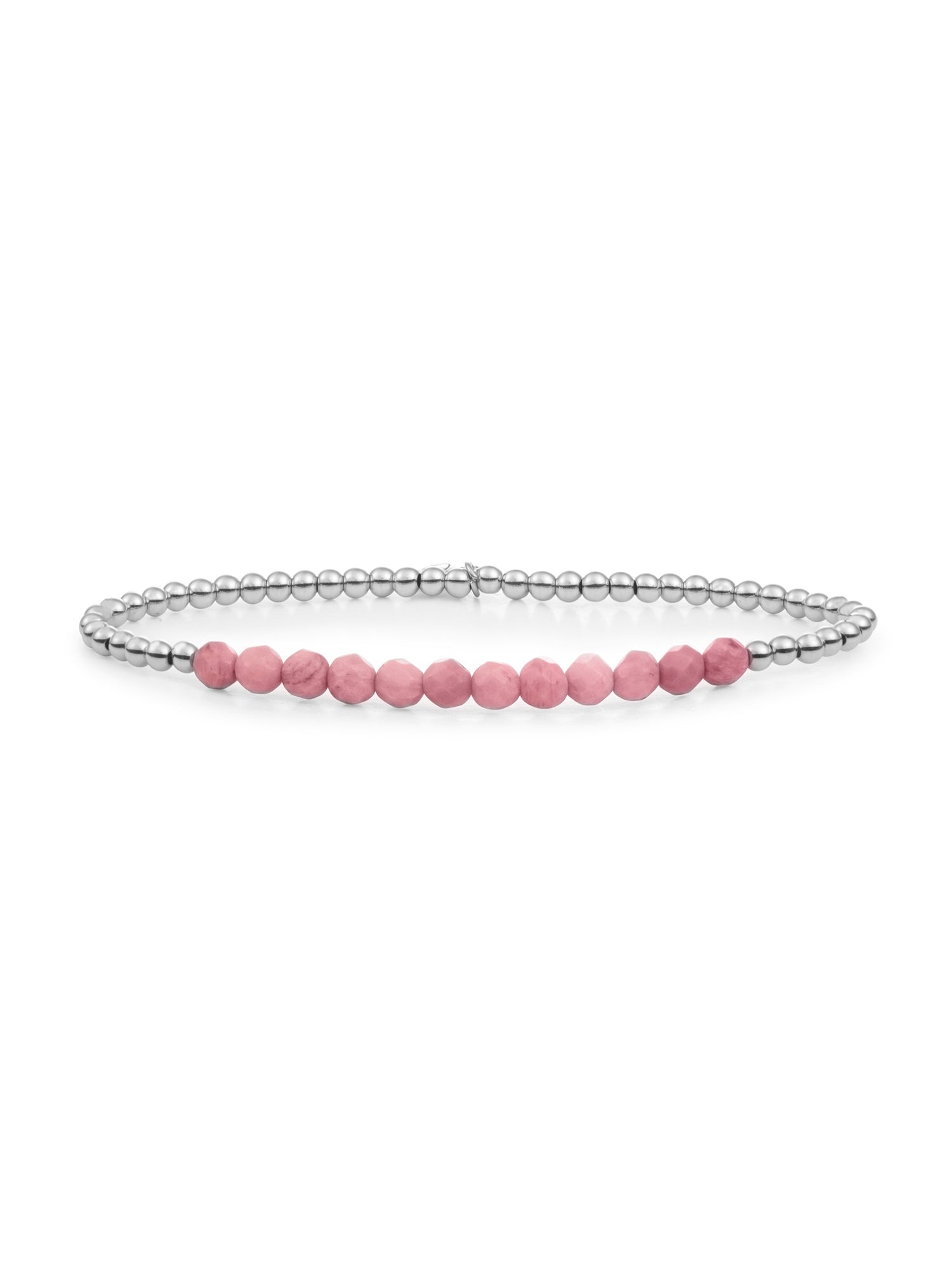 Universe Armband Pink Rhodonite - Rhodium Plated