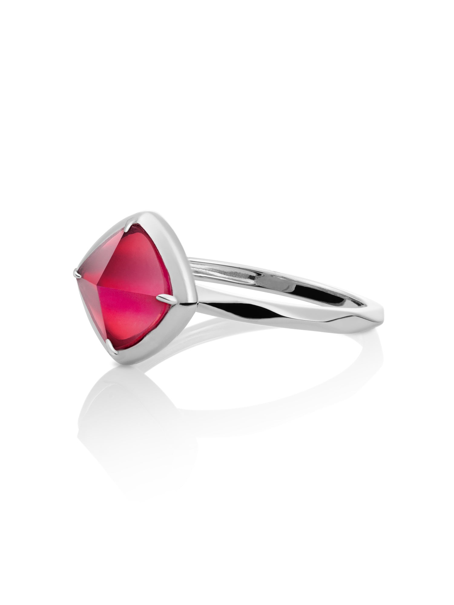 Edge Ring Fuchsia Quartz Zilver - 54