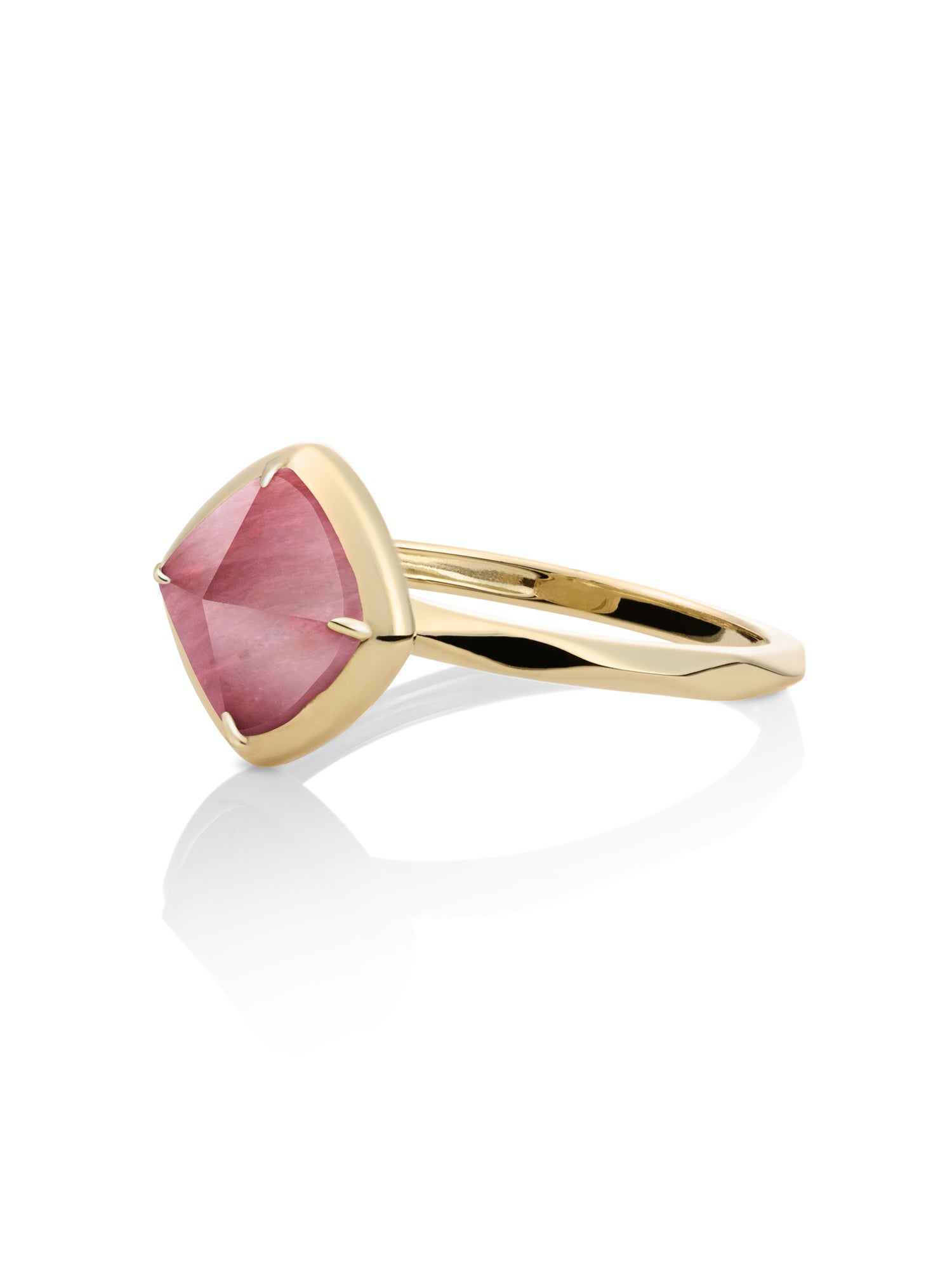 Edge Ring Pink Rhodonite 9K Goud - 52