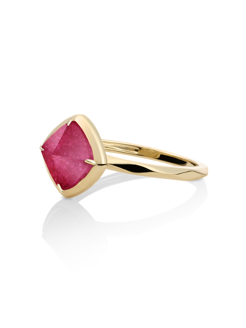 Edge Ring Fuchsia Jade 9K Goud - 54