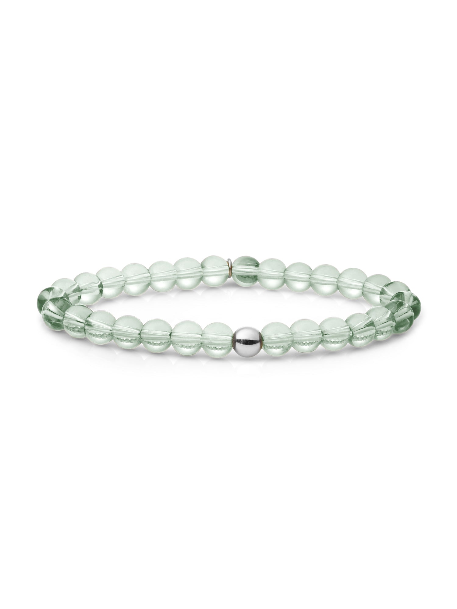 Saturn Armband Large Green Amethyst - Rhodium Plated