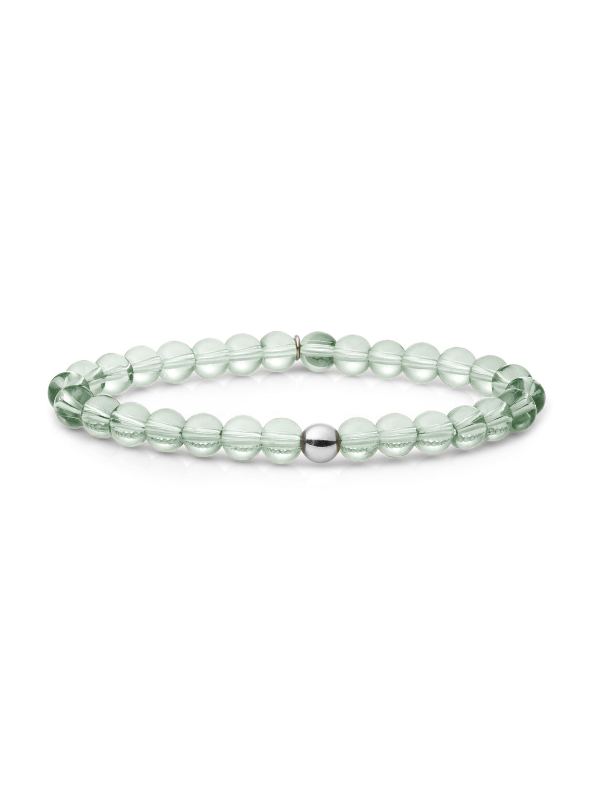 Saturn Armband Large Green Amethyst - Rhodium Plated