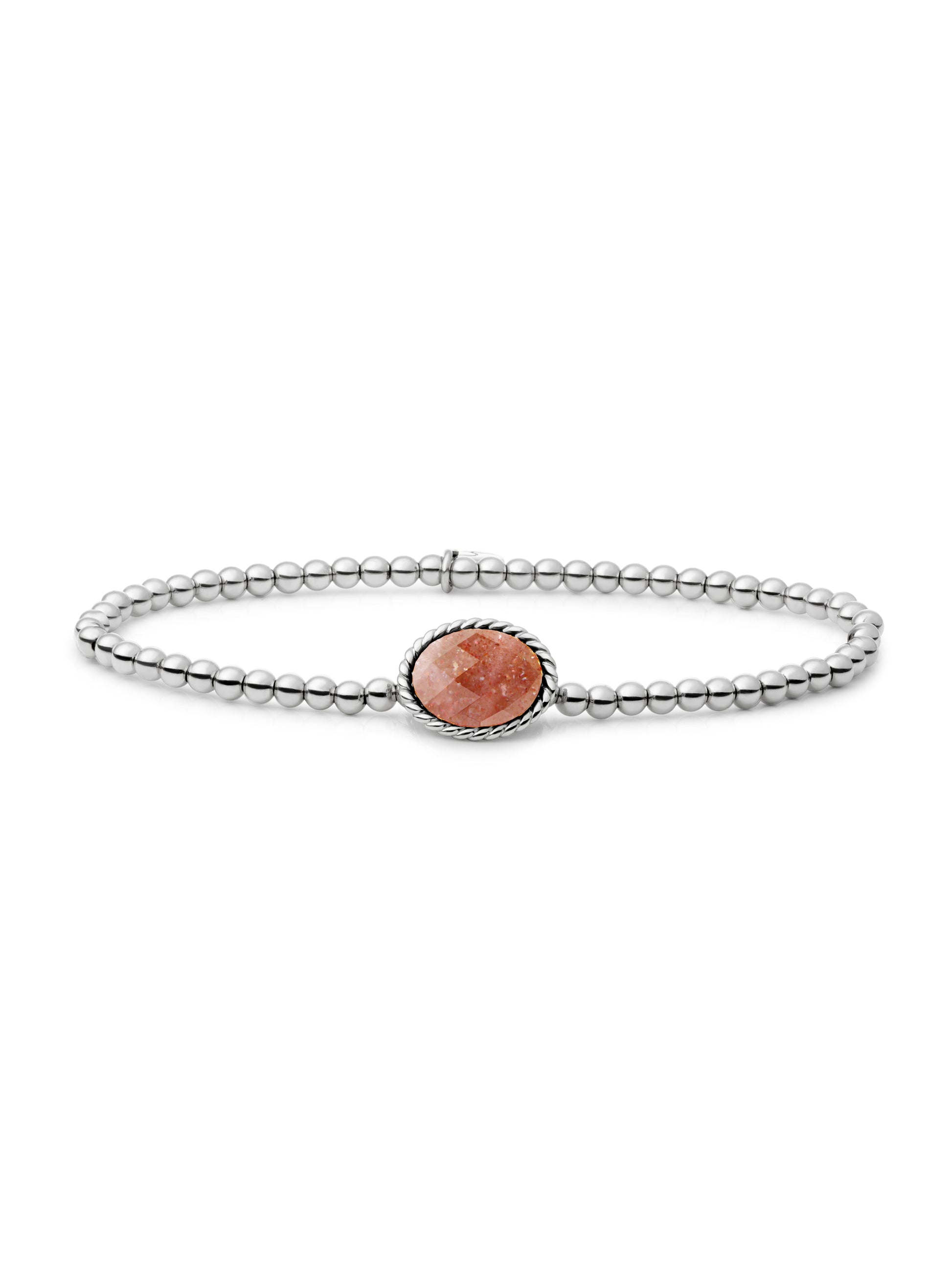 Twist Armband Sunstone - Rhodium Plated