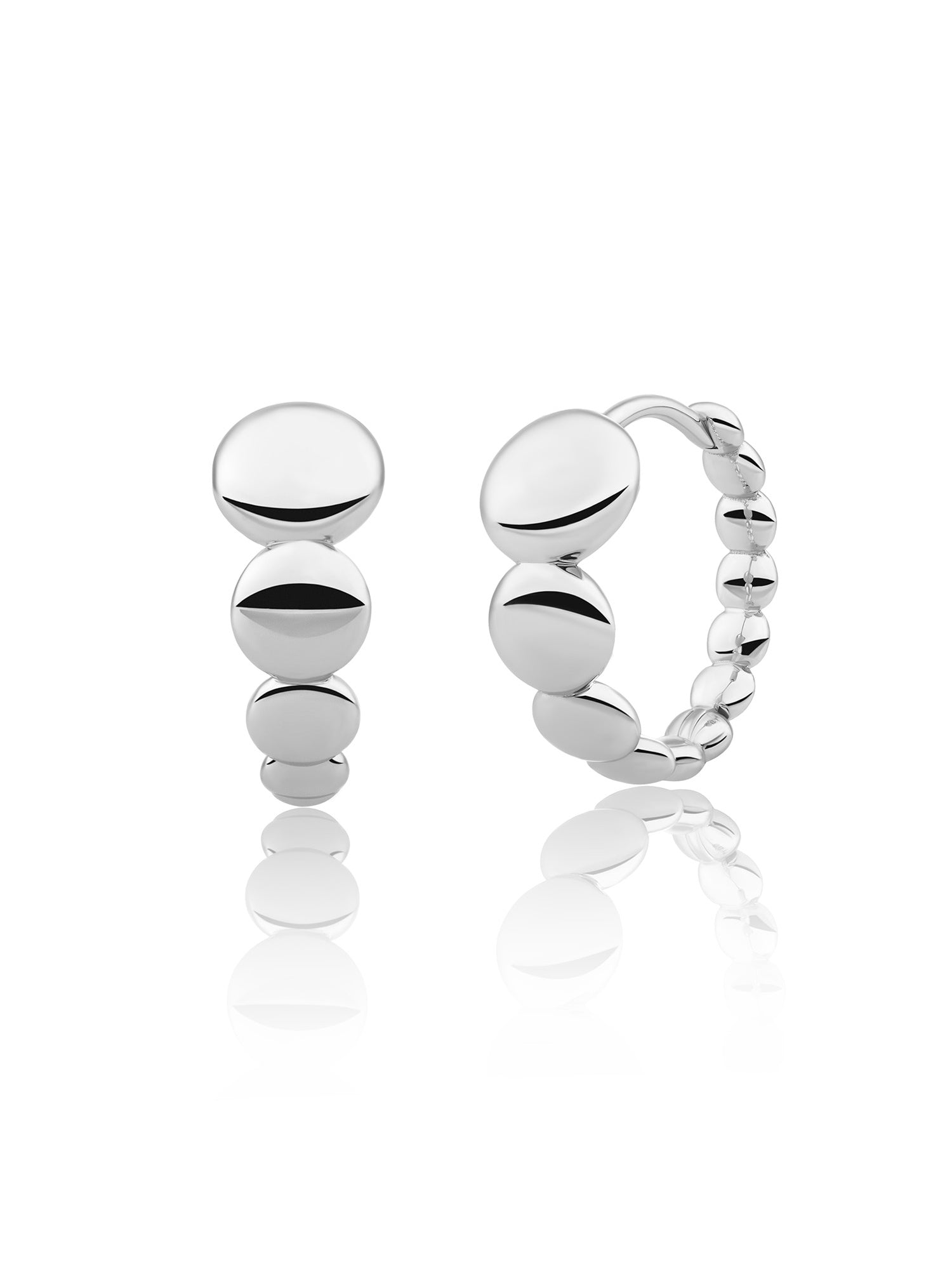 Bubble Creolen - Rhodium Plated