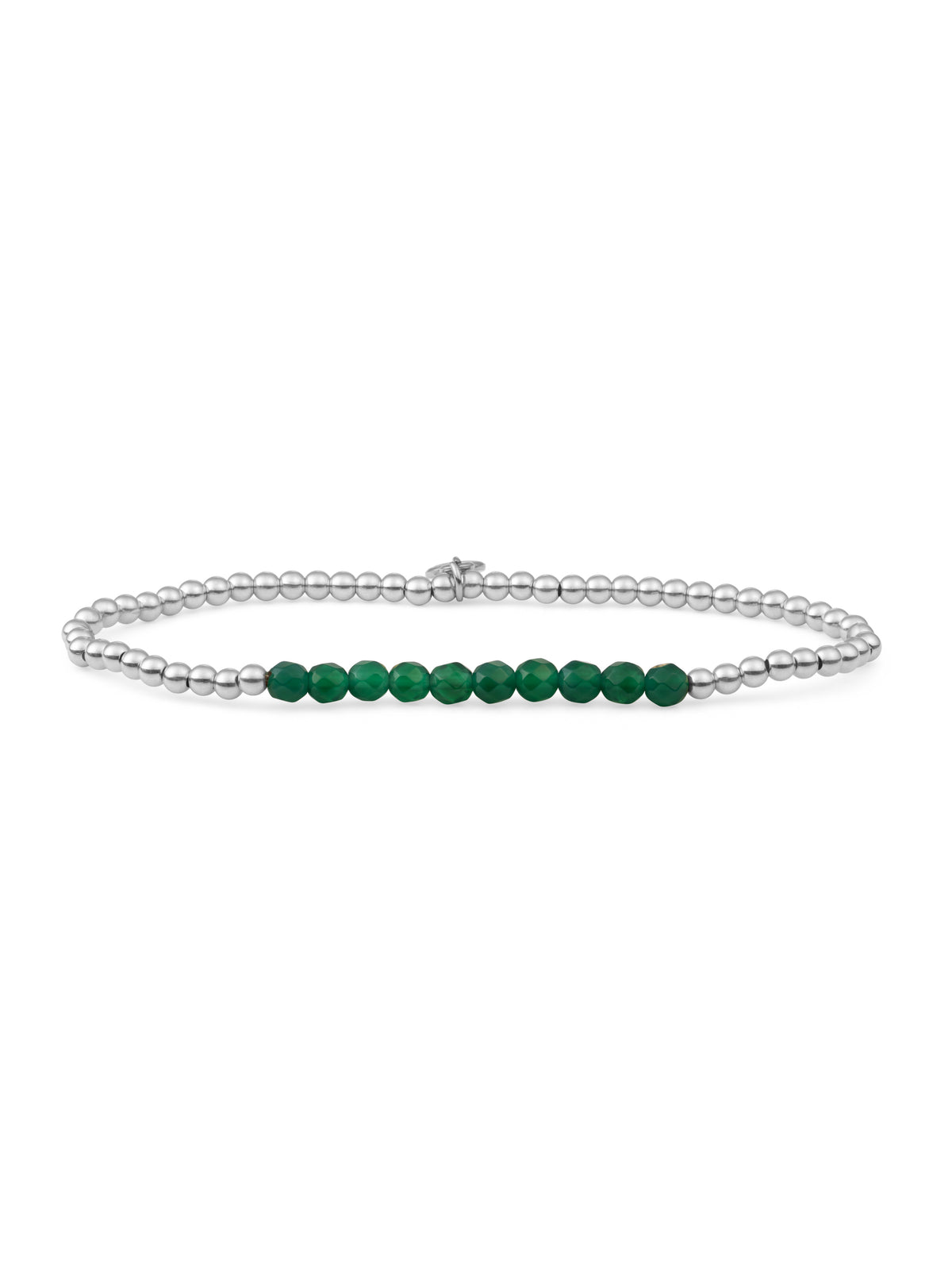 Universe Armband Green Onyx - Rhodium Plated