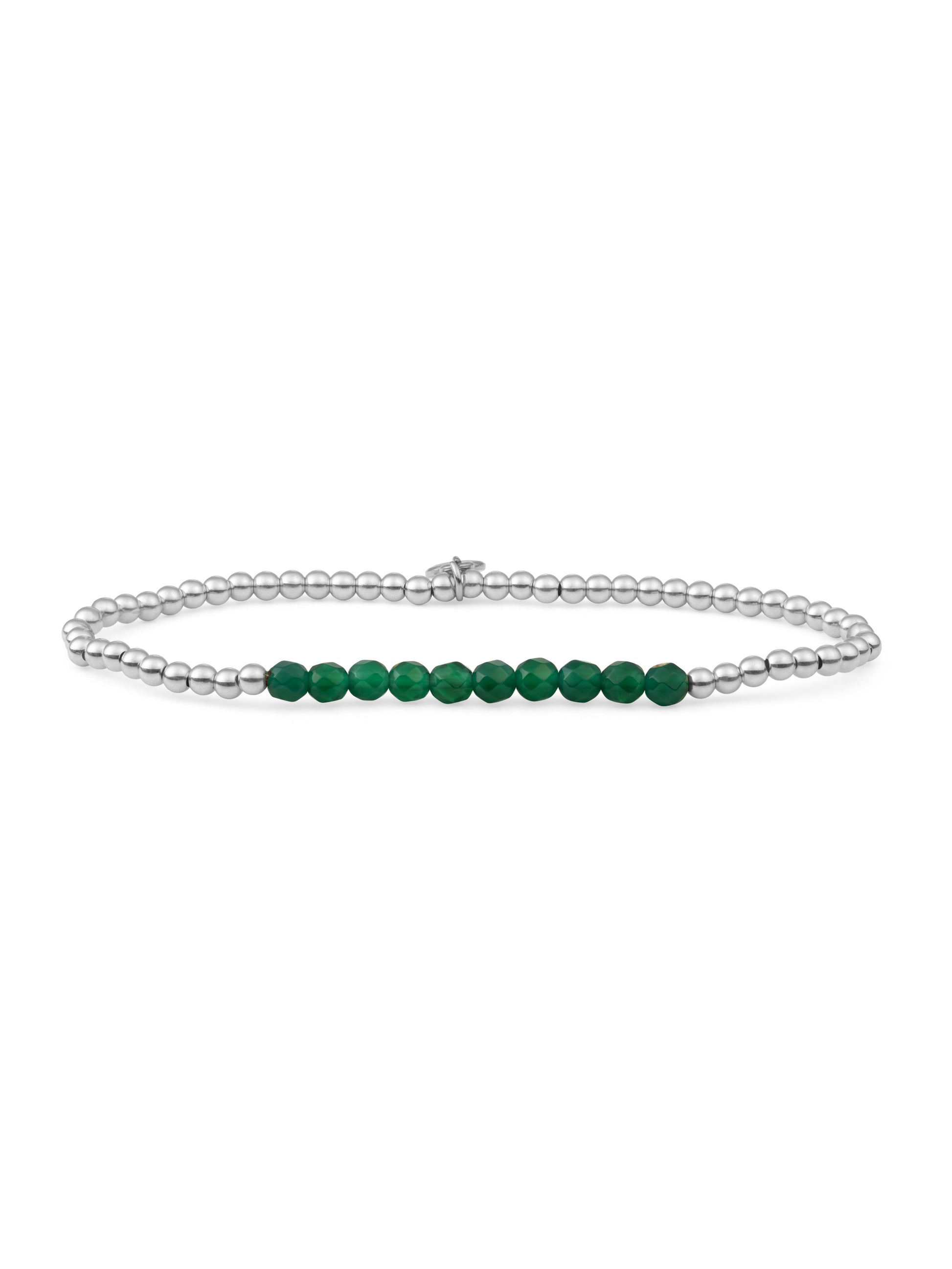 Universe Armband Green Onyx - Rhodium Plated