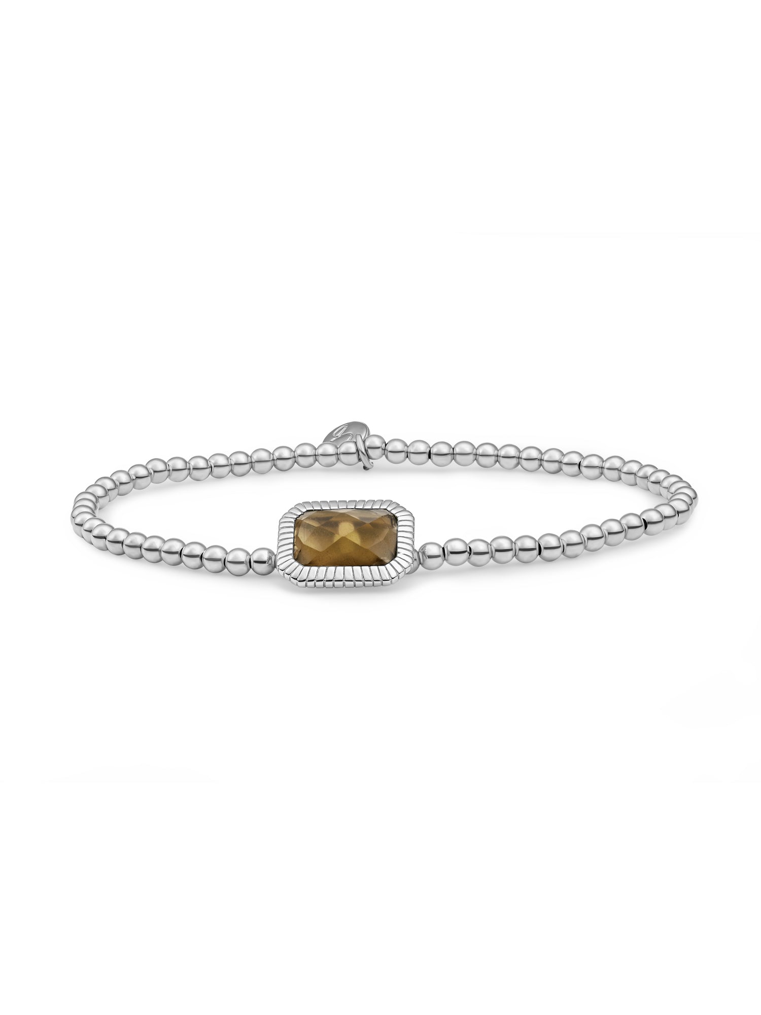 Baguette Armband Smoky Quartz - Rhodium Plated