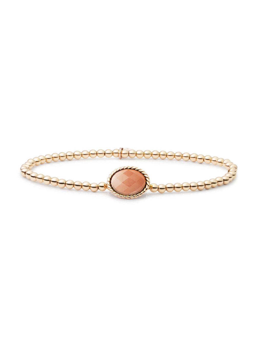 Twist Armband Peach Rhodonite - Gold Plated