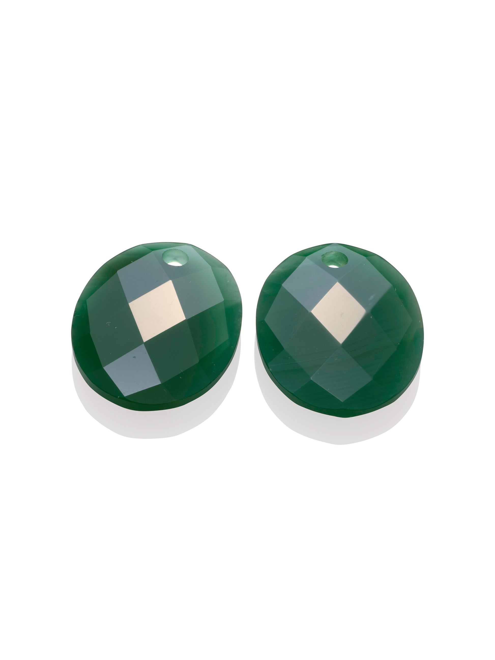 Oorbel Edelstenen Large Oval Green Onyx - Oorbel Edelstenen Large Oval Green Onyx