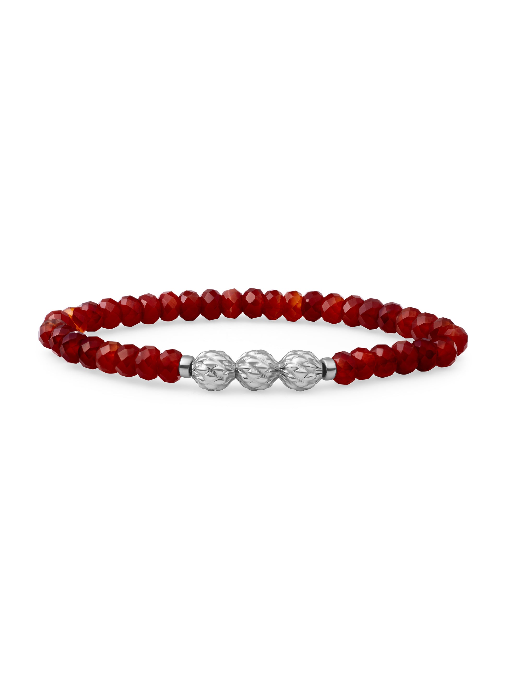 Fuse Beads Armband Ruby Quartz - Rhodium Plated