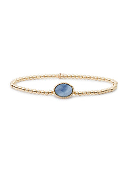 Twist Armband Blue Aventurine - Gold Plated