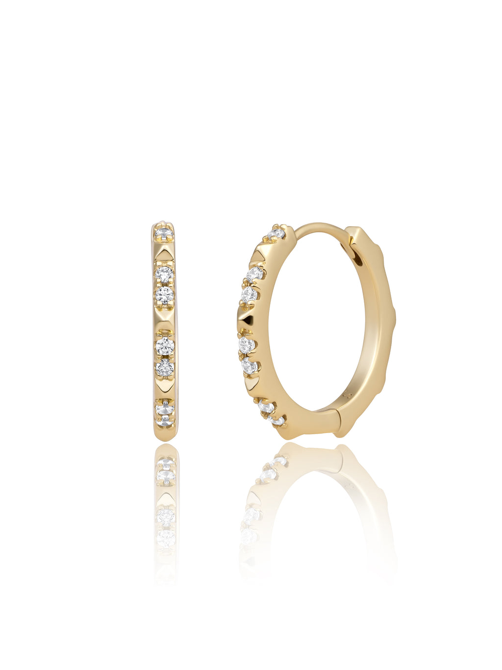 Edge Creolen Zirconia - Gold Plated