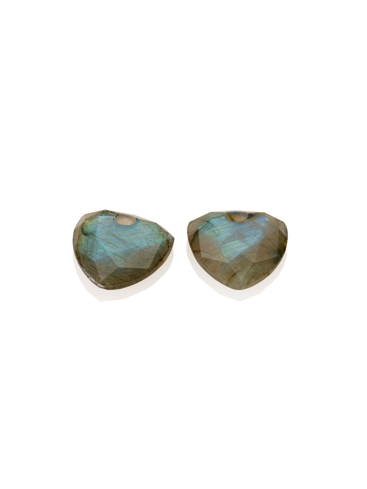 Oorbel Edelstenen Trillion Cut Labradorite - Oorbel Edelstenen Trillion Cut Labradorite
